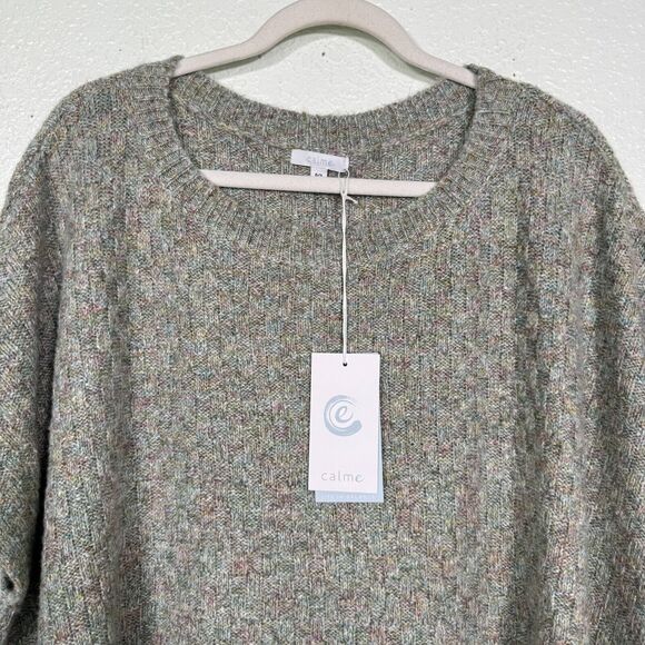 Johnny Was Calme Sweater Womens One Size Basket Weave Poncho Knit Pullover New - Picture 5 of 11